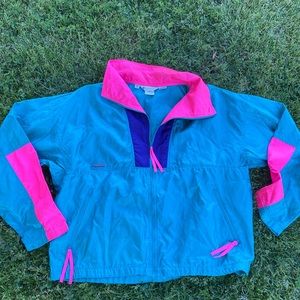 Vintage Columbia 80’s  1/2 zip pullover windbreaker XL mens